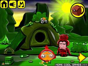 Игра Счастливая Обезьянка 644: Камни Ярости (Monkey GO Happy Stage 644: Rage Gems) — играть онлайн бесплатно (изображение №3)