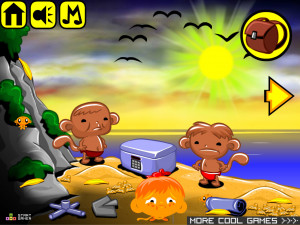 Игра Счастливая Обезьянка 645 (Monkey GO Happy Stage 645: It's a cruel cruel summer, now monkey's gone bananas) — играть онлайн бесплатно (изображение №2)