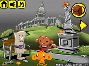 Игра Счастливая Обезьянка 647 (Monkey GO Happy Stage 647: Monkey slide puzzle - Schoolhouse Rock Bill themed) — играть онлайн бесплатно (изображение №2)