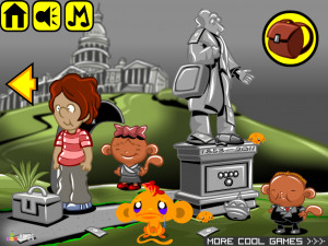 Игра Счастливая Обезьянка 647 (Monkey GO Happy Stage 647: Monkey slide puzzle - Schoolhouse Rock Bill themed) — играть онлайн бесплатно (изображение №3)