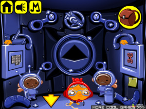 Игра Счастливая Обезьянка 649: Лунная Космическая Станция (Monkey GO Happy Stage 649: Lunar Space Station Theme Five planets are lining up in the sky in June, it creates a portal and we come back to Jiffy time) — играть онлайн бесплатно (изображение №4)