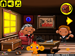 Игра Счастливая Обезьянка 651: Крестный Отец (Monkey GO Happy Stage 651: Godfather featuring Sonny Corleone in honor of James Caan) — играть онлайн бесплатно (изображение №2)