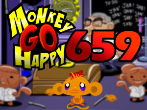 Игра Счастливая Обезьянка 659: Рейд ФБР (Monkey GO Happy Stage 659: FBI raid / Monkeypox vs. Covid - battle of the viruses Pandora box theme) — играть онлайн бесплатно (изображение №1)