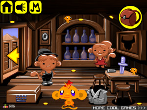 Игра Счастливая Обезьянка 663 (Monkey GO Happy Stage 663: Lucky Luke theme - the man who shoots faster then his own shadow) — играть онлайн бесплатно (изображение №3)