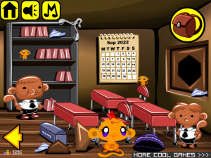Игра Счастливая Обезьянка 665 (Monkey GO Happy Stage 665: Back-to-School Monkies don't want to go! Want to stay home!) — играть онлайн бесплатно (изображение №3)