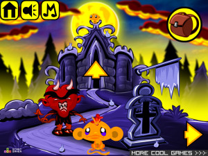 Игра Счастливая Обезьянка 666: Ожерелье Дьявола (Monkey GO Happy Stage 666: Devils Necklace) — играть онлайн бесплатно (изображение №2)