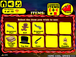 Игра Счастливая Обезьянка 667: Готы на пляже и призрак Эдгара Аллана По (Monkey GO Happy Stage 667: Goths on the beach and the ghost of Edgar Allan Poe) — играть онлайн бесплатно (изображение №4)