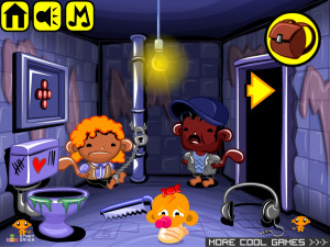 Игра Счастливая Обезьянка 677: Не Вижу Зла. Не Слушай Зла, Не Говори Зла (Monkey GO Happy Stage 677: Alfred Hitchcock's Psycho / Saw movies / See No Evil. Hear No Evil, Speak No Evil) — играть онлайн бесплатно (изображение №2)