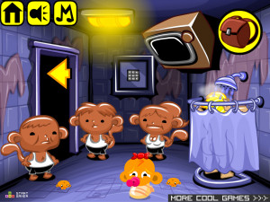 Игра Счастливая Обезьянка 677: Не Вижу Зла. Не Слушай Зла, Не Говори Зла (Monkey GO Happy Stage 677: Alfred Hitchcock's Psycho / Saw movies / See No Evil. Hear No Evil, Speak No Evil) — играть онлайн бесплатно (изображение №3)