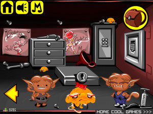 Игра Счастливая Обезьянка 679: Группа Гоблинов Строит Гоночную Машину (Monkey GO Happy Stage 679: A group of goblins working in a car shop to build their own race car) — играть онлайн бесплатно (изображение №3)