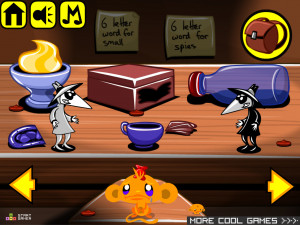Игра Счастливая Обезьянка 691 (Monkey GO Happy Stage 691: Shrunken World, Monkey Game with word puzzles Spy VS Spy Theme) — играть онлайн бесплатно (изображение №3)