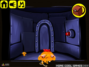 Игра Счастливая Обезьянка 693: 10 Дверей (Monkey GO Happy Stage 693: Monkey escape room. 10 doors. Krampus and Santa theme-weighing monkey kids) — играть онлайн бесплатно (изображение №2)