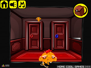 Игра Счастливая Обезьянка 693: 10 Дверей (Monkey GO Happy Stage 693: Monkey escape room. 10 doors. Krampus and Santa theme-weighing monkey kids) — играть онлайн бесплатно (изображение №5)