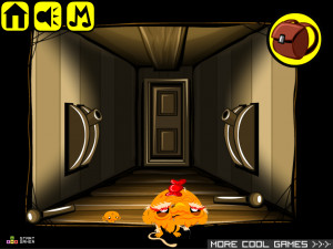 Игра Счастливая Обезьянка 693: 10 Дверей (Monkey GO Happy Stage 693: Monkey escape room. 10 doors. Krampus and Santa theme-weighing monkey kids) — играть онлайн бесплатно (изображение №6)