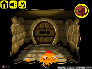 Игра Счастливая Обезьянка 693: 10 Дверей (Monkey GO Happy Stage 693: Monkey escape room. 10 doors. Krampus and Santa theme-weighing monkey kids) — играть онлайн бесплатно (изображение №8)