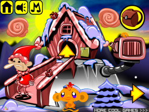 Игра Счастливая Обезьянка 695: Сочельник (Monkey GO Happy Stage 695: Christmas Eve) — играть онлайн бесплатно (изображение №2)