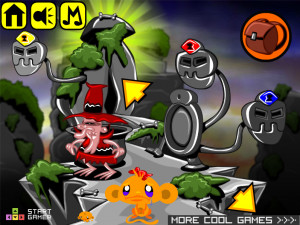 Игра Счастливая Обезьянка 701: Маленький Монстр (Monkey GO Happy Stage 701: Little Monster) — играть онлайн бесплатно (изображение №2)