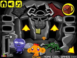 Игра Счастливая Обезьянка 701: Маленький Монстр (Monkey GO Happy Stage 701: Little Monster) — играть онлайн бесплатно (изображение №4)