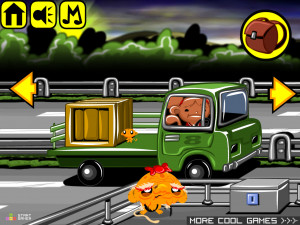 Игра Счастливая Обезьянка 702: Автобан с Участием Енота Пески (Monkey GO Happy Stage 702: Autobahn Theme Featuring Pesky the Raccoon) — играть онлайн бесплатно (изображение №4)