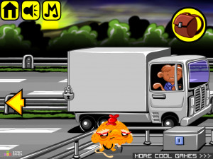 Игра Счастливая Обезьянка 702: Автобан с Участием Енота Пески (Monkey GO Happy Stage 702: Autobahn Theme Featuring Pesky the Raccoon) — играть онлайн бесплатно (изображение №5)