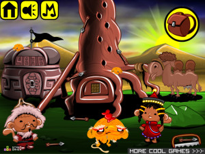 Игра Счастливая Обезьянка 708 (Monkey GO Happy Stage 708: Building a monkey tree house Mongolian culture and customs) — играть онлайн бесплатно (изображение №2)