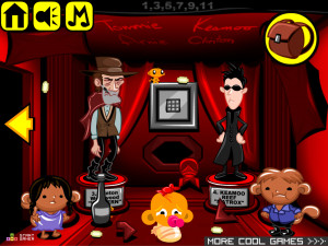 Игра Счастливая Обезьянка 720: Музей Восковых Фигур (Monkey GO Happy Stage 720: Wax Museum Comes Alive at Night Theme) — играть онлайн бесплатно (изображение №3)