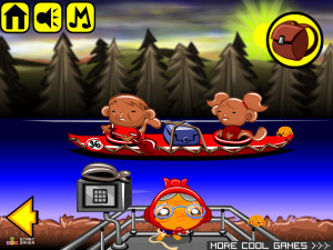 Игра Счастливая Обезьянка 734: Самая Длинная в Мире Гонка на Каноэ (Monkey GO Happy Stage 734: Yukon 1000 | World's Longest Canoe Race) — играть онлайн бесплатно (изображение №2)