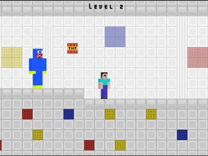 Игра Нуб Против Синего Монстра (Noob Vs Blue Monster) — играть онлайн бесплатно (изображение №2)