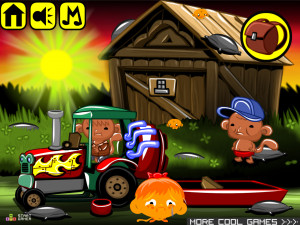 Игра Счастливая Обезьянка 746: Гонки на Тракторах (Monkey GO Happy Stage 746: Monkey making a 'Full Pull' at the tractor race) — играть онлайн бесплатно (изображение №2)