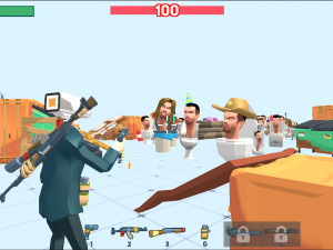 Игра Ты Против 100 Скибиди Туалетов (You vs 100 Skibidi Toilets) — играть онлайн бесплатно (изображение №2)