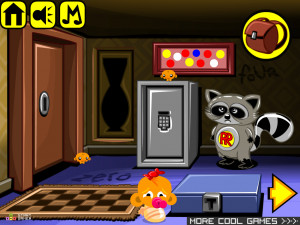 Игра Счастливая Обезьянка 748 (Monkey GO Happy Stage 748: Hide and Seek Featuring Pesky the Raccoon) — играть онлайн бесплатно (изображение №2)