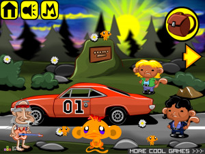 Игра Счастливая Обезьянка 756 (Monkey GO Happy Stage 756: Dukes of Hazzard mistake Willie Nelson's hase with Sheriff Rosco) — играть онлайн бесплатно (изображение №3)
