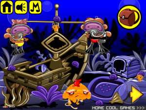 Игра Счастливая Обезьянка 758: Подводный Квест (Monkey GO Happy Stage 758: Underwater Quest) — играть онлайн бесплатно (изображение №2)