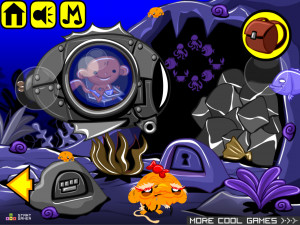 Игра Счастливая Обезьянка 758: Подводный Квест (Monkey GO Happy Stage 758: Underwater Quest) — играть онлайн бесплатно (изображение №3)