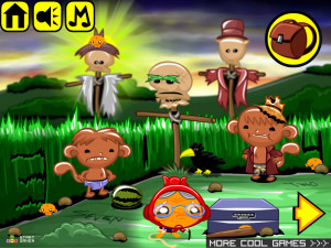 Игра Счастливая Обезьянка 760: Мальчик и Чучело (Monkey GO Happy Stage 760: A boy on a farm makes a scarecrow that comes alive) — играть онлайн бесплатно (изображение №2)