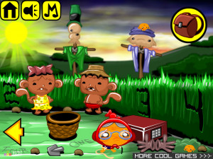 Игра Счастливая Обезьянка 760: Мальчик и Чучело (Monkey GO Happy Stage 760: A boy on a farm makes a scarecrow that comes alive) — играть онлайн бесплатно (изображение №3)