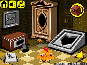 Игра Счастливая Обезьянка 762 (Monkey GO Happy Stage 762: Monkey-go-happy players riot against Pesky the Racoon) — играть онлайн бесплатно (изображение №3)