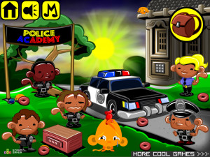Игра Счастливая Обезьянка 772: Полицейская Академия (Monkey GO Happy Stage 772: Police Academy) — играть онлайн бесплатно (изображение №2)