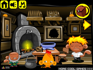 Игра Счастливая Обезьянка 808: Обезьяна Гордон Рамзи Посещает Кухню Гномов (Monkey GO Happy Stage 808: Monkey Gordon Ramsay visits Dwarfs kitchen theme) — играть онлайн бесплатно (изображение №2)