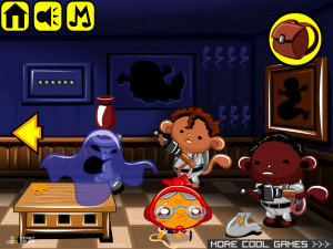 Игра Счастливая Обезьянка 810: Охотники за Привидениями и Призрак Хэллоуина (Monkey GO Happy Stage 810: Ghostbusters and the ghost of halloween theme) — играть онлайн бесплатно (изображение №3)