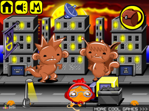 Игра Счастливая Обезьянка 812: Гигантская обезьяна Кайдзю разрушает город! (Monkey GO Happy Stage 812: Giant Monkey Kaijus wreck a city! theme) — играть онлайн бесплатно (изображение №2)