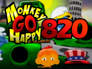 Игра Счастливая Обезьянка 820: Смурфики по Всему Миру (Monkey GO Happy Stage 820: Smurfing Around the World theme:Global adventure, different cultures and traditions) — играть онлайн бесплатно (изображение №1)