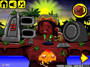 Игра Счастливая Обезьянка 822: Обезьяна Боб Марли Ищет Красноклювого Серпохвоста (Monkey GO Happy Stage 822: Monkey Bob Marley search for the red-billed streamer tail( bird of Jamaica) theme) — играть онлайн бесплатно (изображение №2)