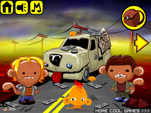 Игра Счастливая Обезьянка 832: Тупой и Еще Тупее (Monkey GO Happy Stage 832: Dumb And Dumber Theme) — играть онлайн бесплатно (изображение №2)