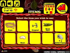 Игра Счастливая Обезьянка 840: Фокусник и Туалетная Бумага  (Monkey GO Happy Stage 840: Monkey Loo Roll Magician Beanstalk Theme) — играть онлайн бесплатно (изображение №3)