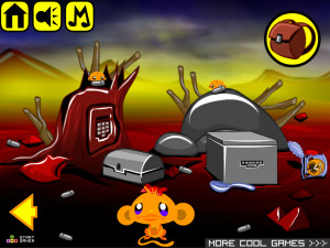 Игра Счастливая Обезьянка 844: Безумная Обезьяна Макс (Monkey GO Happy Stage 844: Mad Monkey Max Theme) — играть онлайн бесплатно (изображение №4)