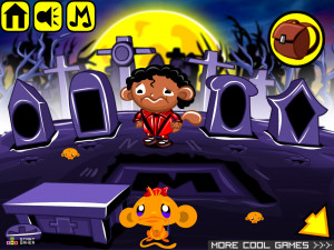 Игра Счастливая Обезьянка 848: Майкл Манки Джексон (Monkey GO Happy Stage 848: Michael Monkey Jackson Thriller Theme) — играть онлайн бесплатно (изображение №3)