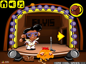 Игра Счастливая Обезьянка 856: Обезьяна Элвис (Monkey GO Happy Stage 856: Monkey Elvis Theme) — играть онлайн бесплатно (изображение №2)