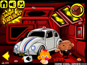 Игра Счастливая Обезьянка 870: Херби - Гоночный Автомобиль в Лас-Вегасе (Monkey GO Happy Stage 870: Herbie the Race Car in Las Vegas Theme) — играть онлайн бесплатно (изображение №3)