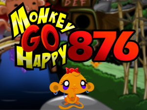 Игра Счастливая Обезьянка 876: Японский Дзен-сад с Цветущей Сакурой (Monkey GO Happy Stage 876: Japanese Zen garden cherry blossoms, koi ponds, bamboo forests Theme) — играть онлайн бесплатно (изображение №1)